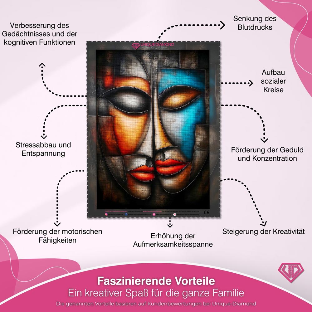 5D Diamond Painting – Abstrakte Liebe in Farben Unique-Diamond