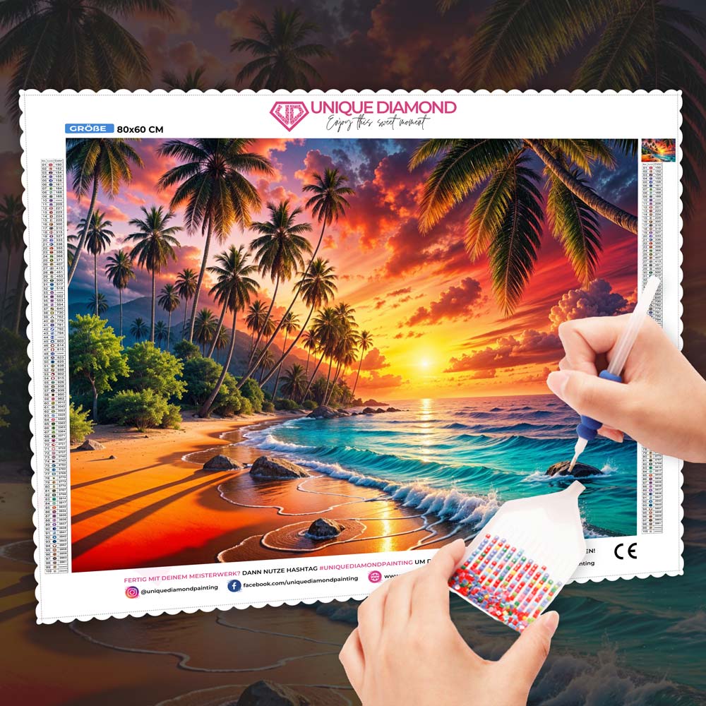 5D Diamond Painting – Aloha Sunset, Unique-Diamond