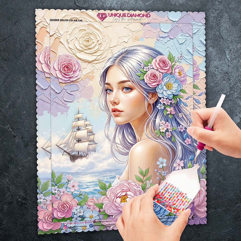 5D Diamond Painting – Blütentraum der See Unique-Diamond