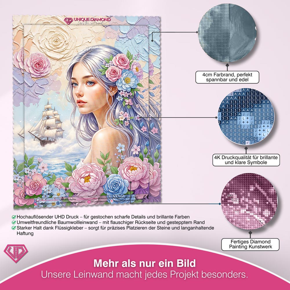 5D Diamond Painting – Blütentraum der See Unique-Diamond