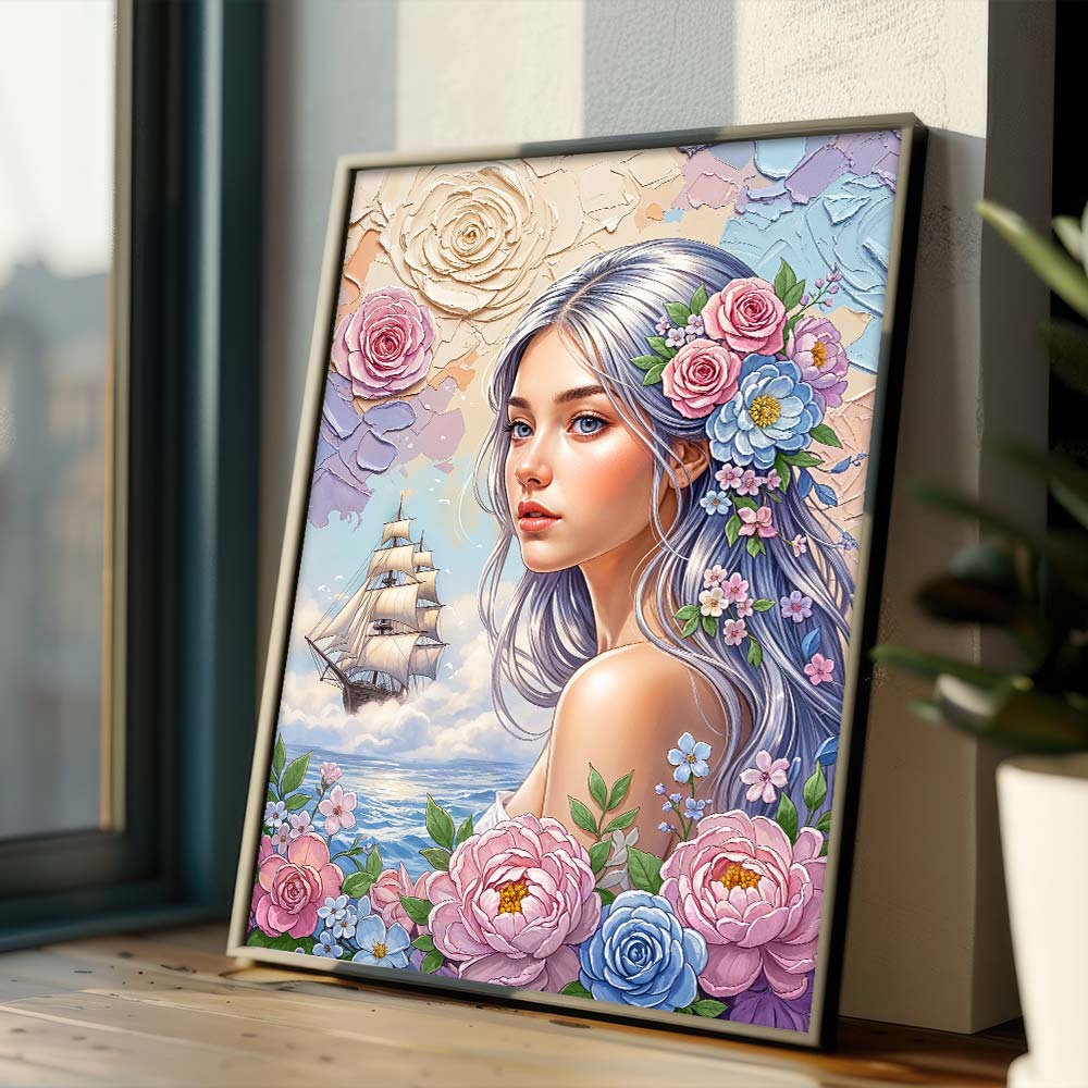 5D Diamond Painting – Blütentraum der See Unique-Diamond