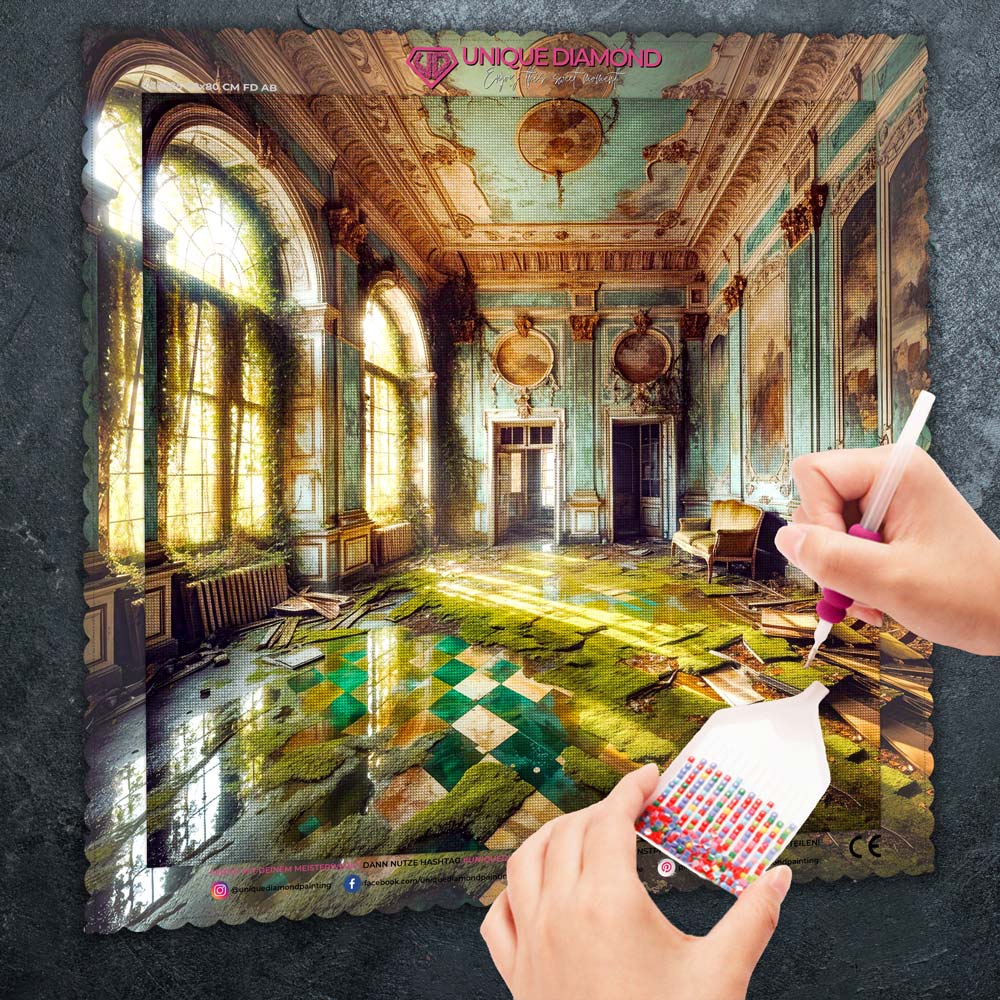 5D Diamond Painting – Das Vergessene Sonnenzimmer von Virellia, Unique-Diamond