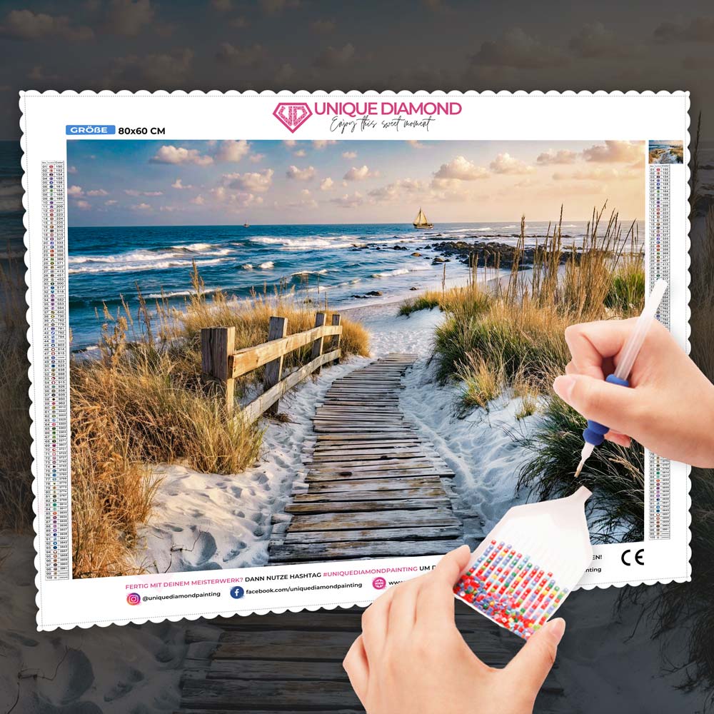5D Diamond Painting – Der Weg nach Marina Haven, Unique-Diamond