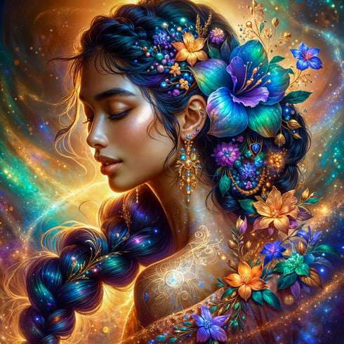 5D Diamond Painting – Elara, Göttin des Sternenlichts, Unique-Diamond