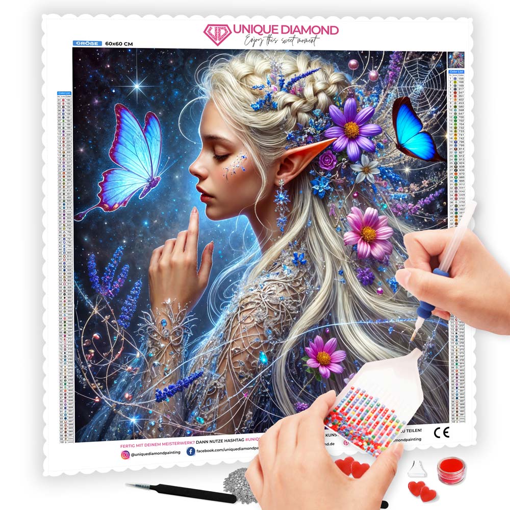 5D Diamond Painting – Elfenzauber im Sternenlicht, Unique-Diamond
