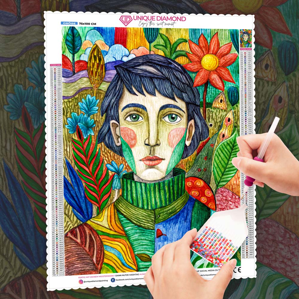 5D Diamond Painting – Elías im Farbenwald Unique-Diamond