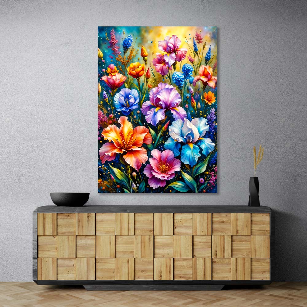 5D Diamond Painting – Farbexplosion im Blumengarten, Unique-Diamond