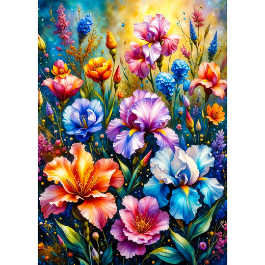 5D Diamond Painting – Farbexplosion im Blumengarten, Unique-Diamond