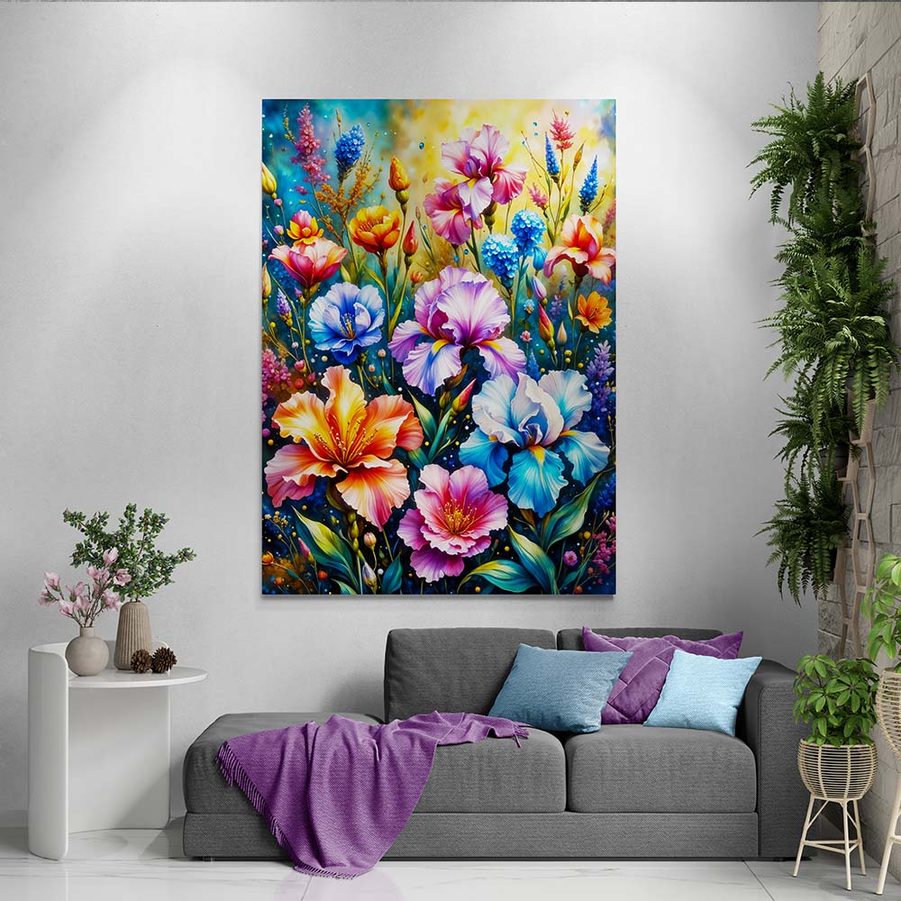 5D Diamond Painting – Farbexplosion im Blumengarten, Unique-Diamond