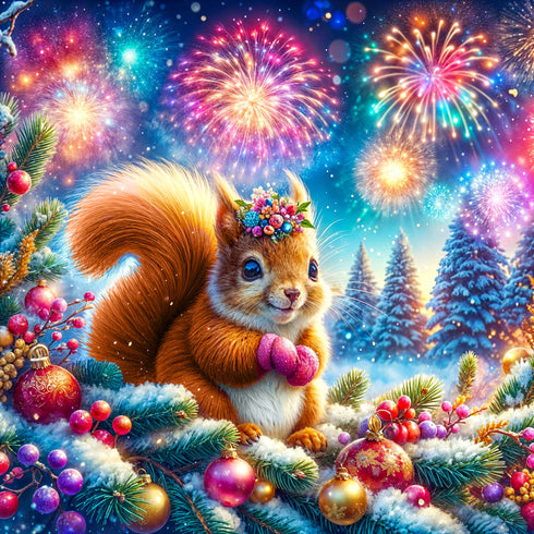 5D Diamond Painting – Funkelpfötchen & das Silvesterwunder, Unique-Diamond