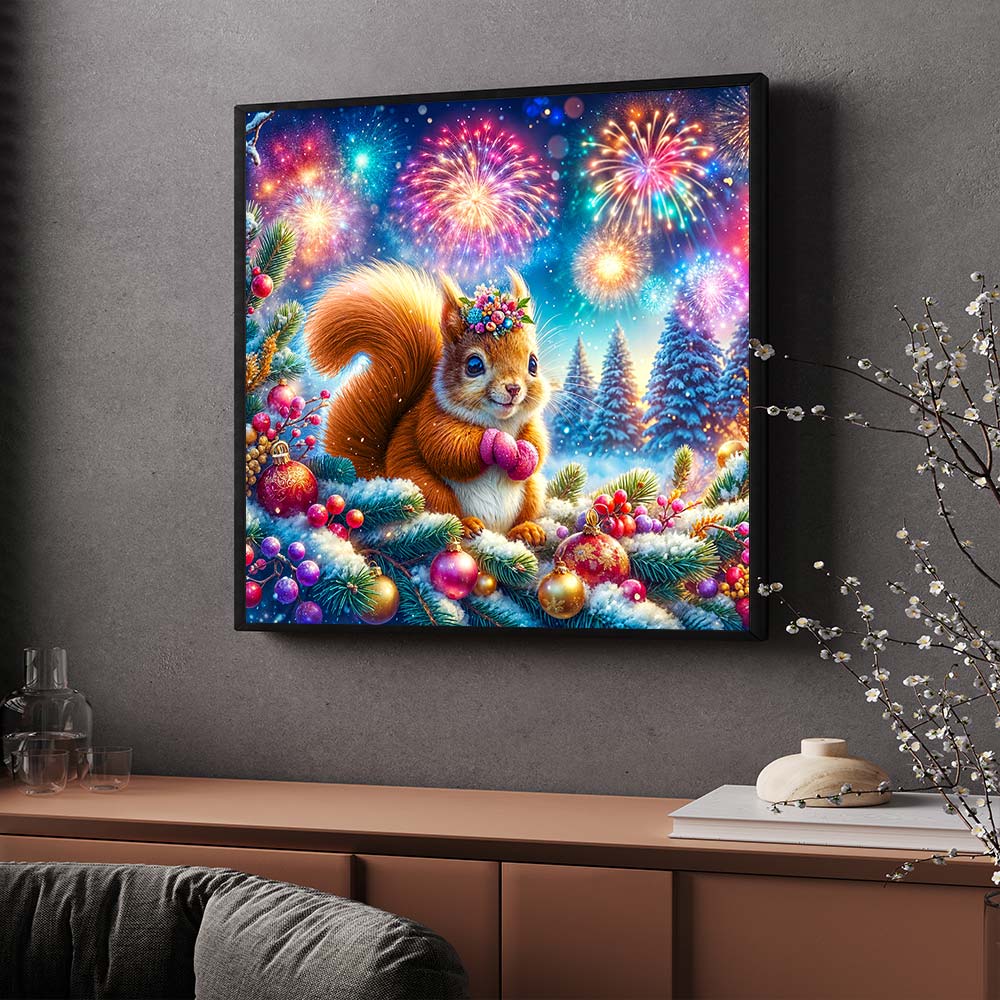 5D Diamond Painting – Funkelpfötchen & das Silvesterwunder, Unique-Diamond
