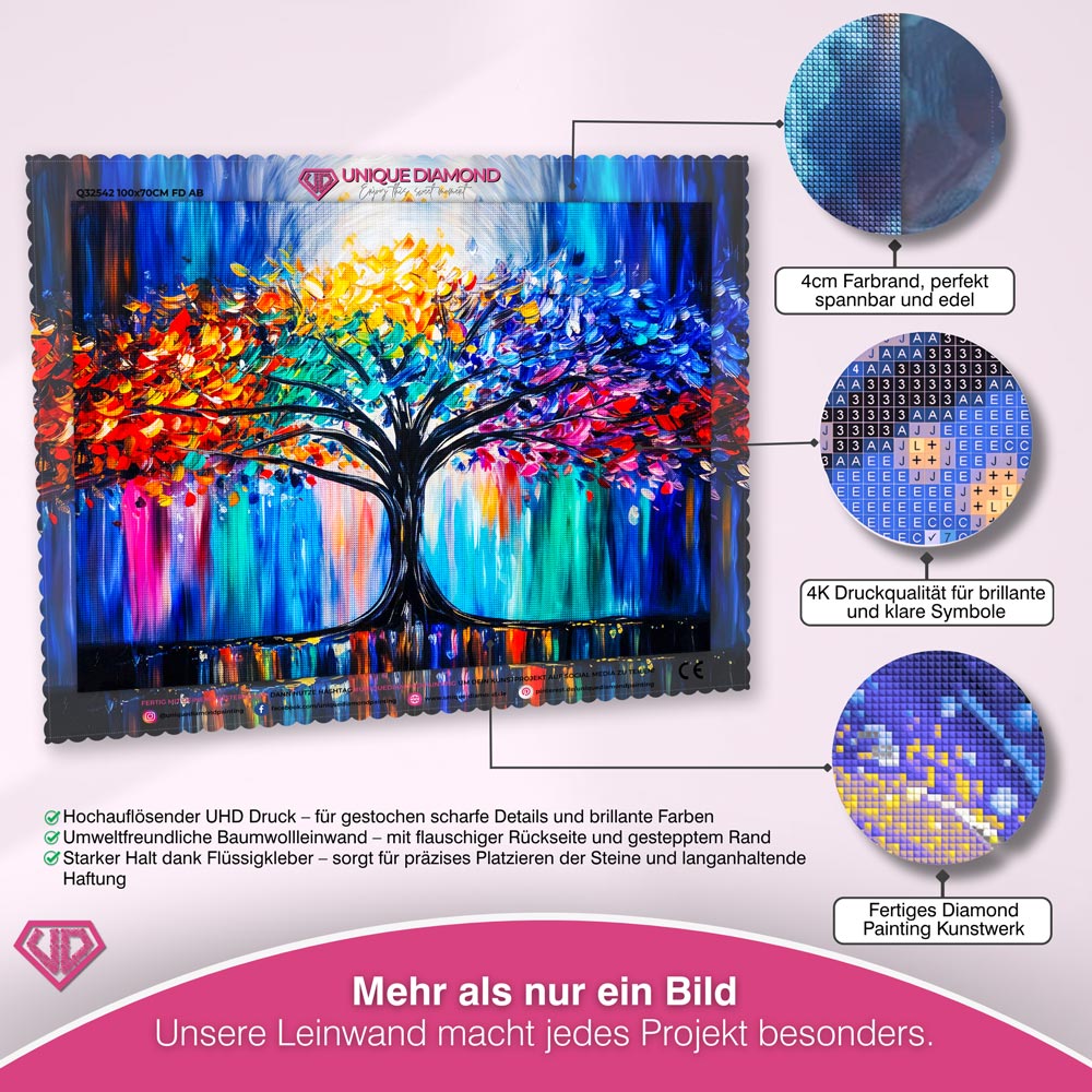 5D Diamond Painting – Farbenbaum des Lebens Unique-Diamond