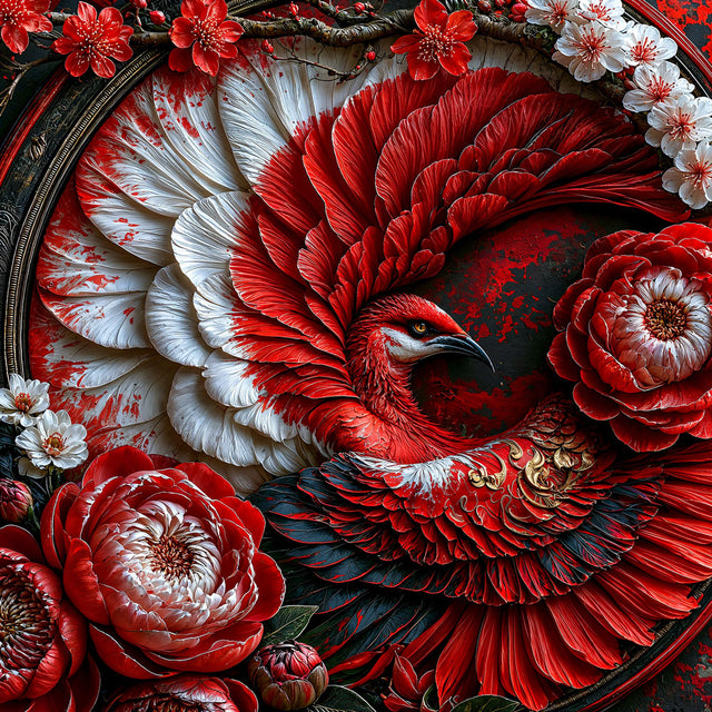 5D Diamond Painting – Kaori Phönixblüte des Rubinfeuers | Unique Diamond