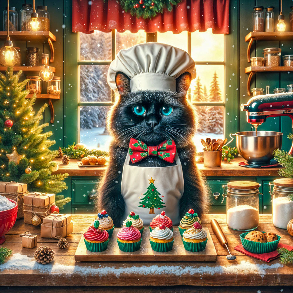 5D Diamond Painting – Kater Cookie & das Weihnachtswunder, Unique-Diamond