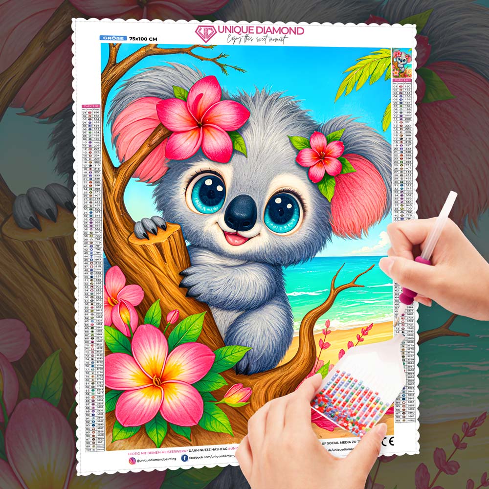 5D Diamond Painting – Kiki der Strand-Koala Unique-Diamond