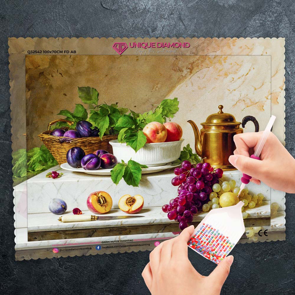 5D Diamond Painting – Klassisches Früchtestillleben, Unique-Diamond