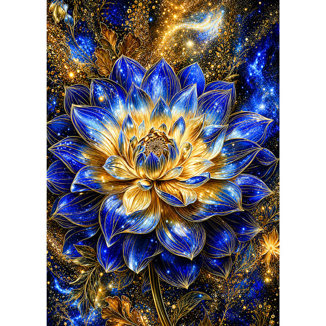 5D Diamond Painting – Kosmische Lotus-Elegie | Unique Diamond