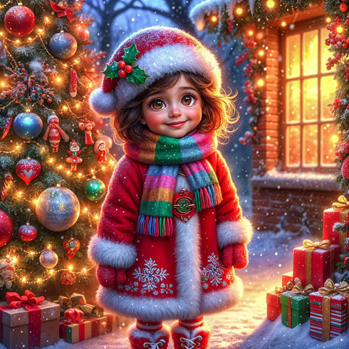 5D Diamond Painting – Leni und das Licht der Weihnacht Unique-Diamond