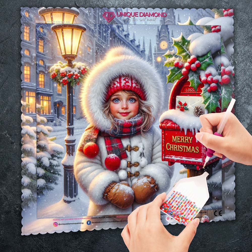 5D Diamond Painting – Lina Winterherz & der Wunsch an den Weihnachtsmann Unique-Diamond