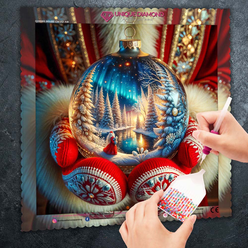 5D Diamond Painting – Magie der Weihnachtskugel Unique-Diamond