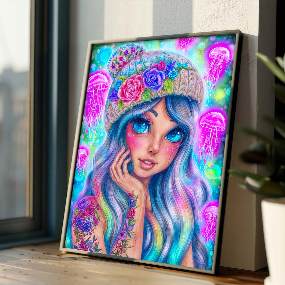 5D Diamond Painting – Medusenmagie und Regenbogenhaar Unique-Diamond