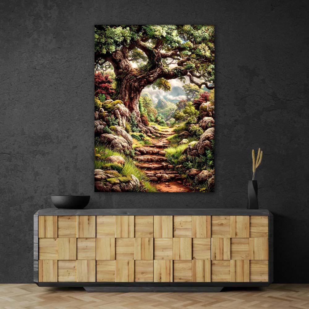 5D Diamond Painting – Pfad des alten Baums Unique-Diamond