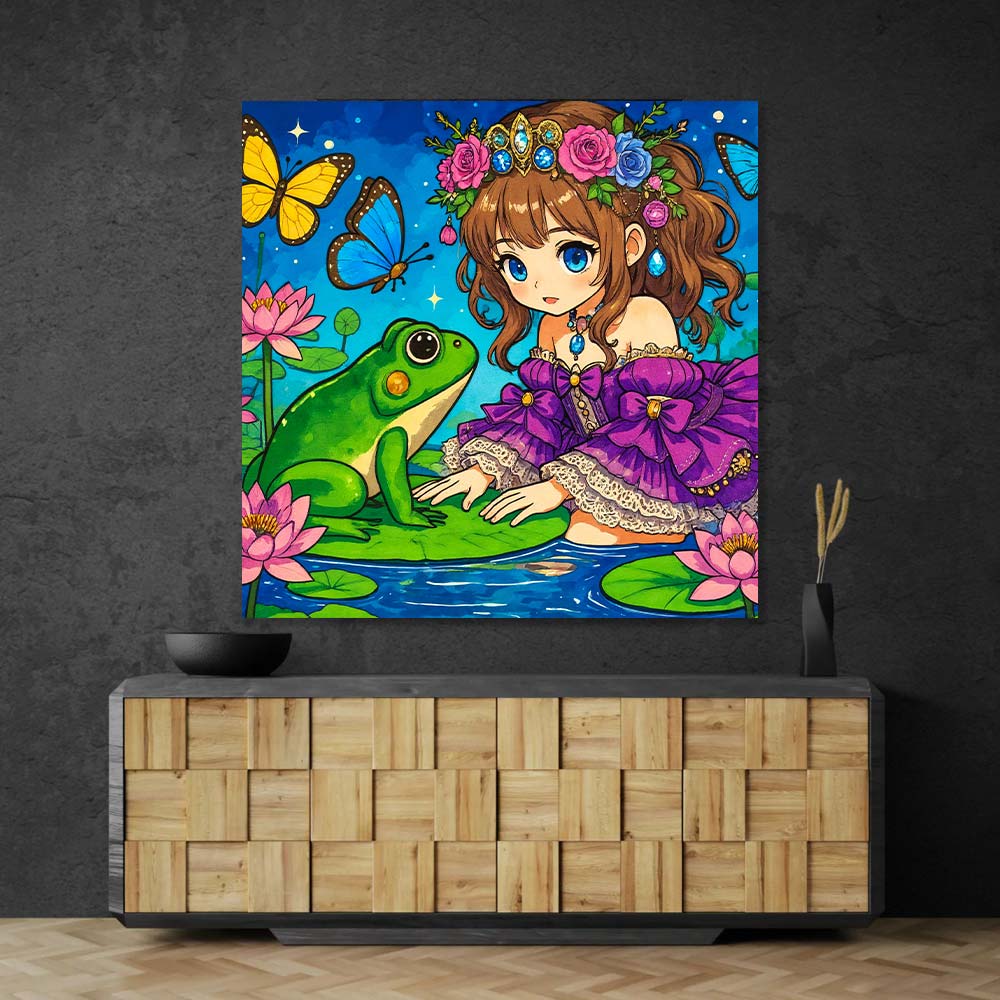5D Diamond Painting – Prinzessin Lilia und der Froschkönig Unique-Diamond