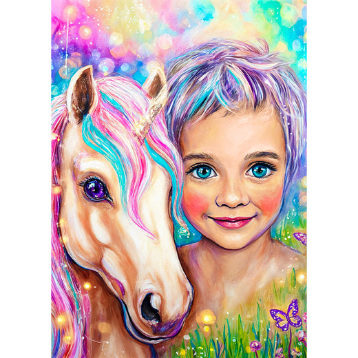 5D Diamond Painting – Regenbogenglanz und Einhornzauber, Unique-Diamond