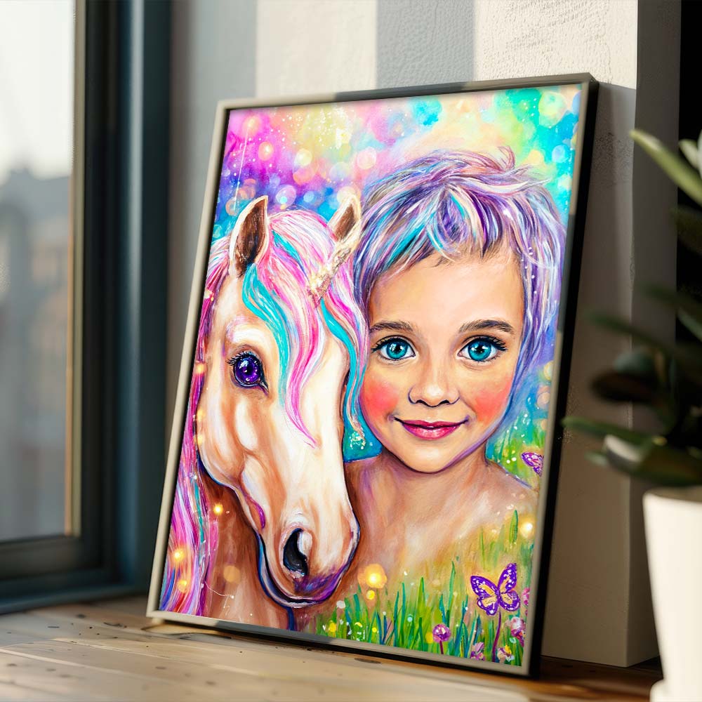 5D Diamond Painting – Regenbogenglanz und Einhornzauber, Unique-Diamond