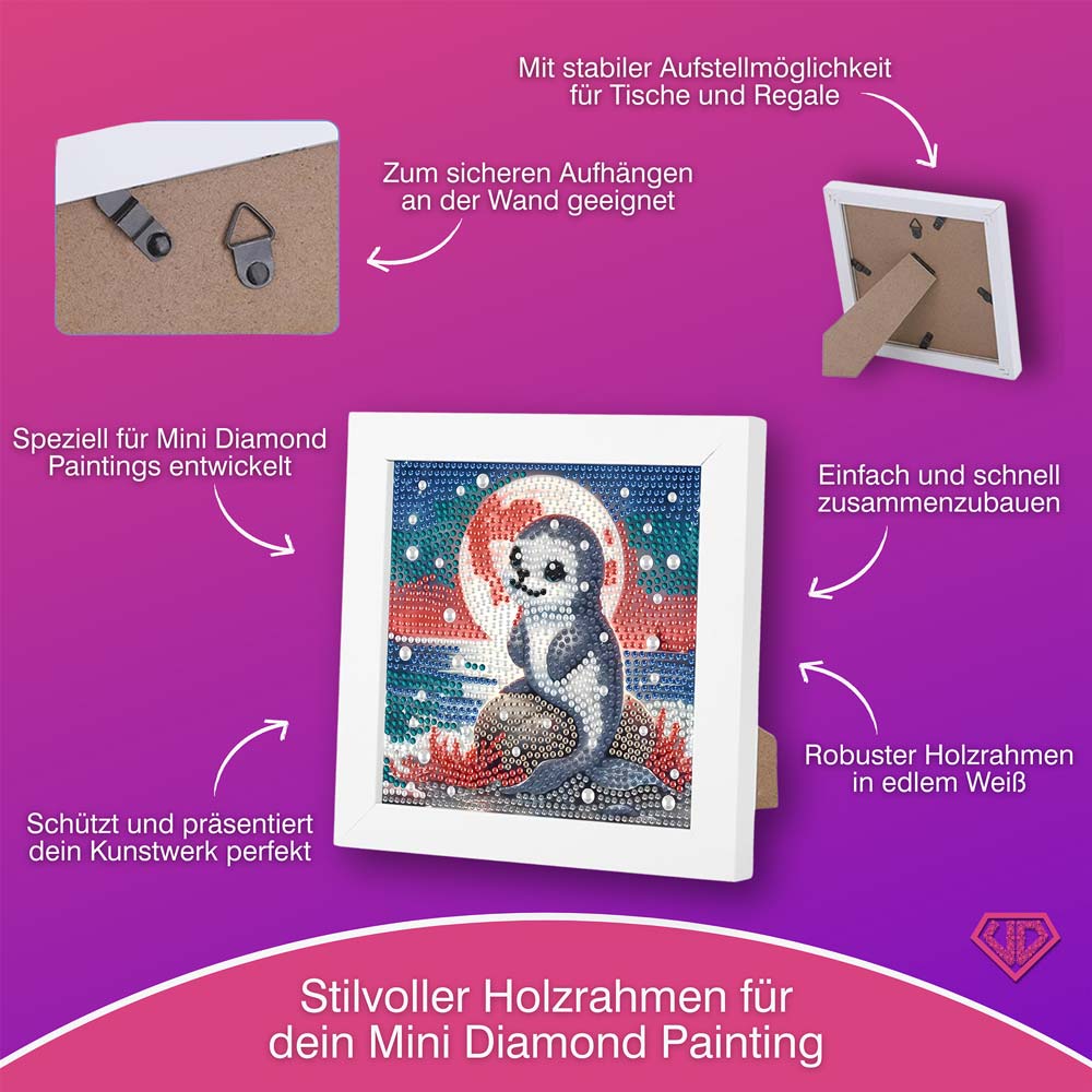 5D Diamond Painting – Robbe Luna im Polarlicht, Unique-Diamond