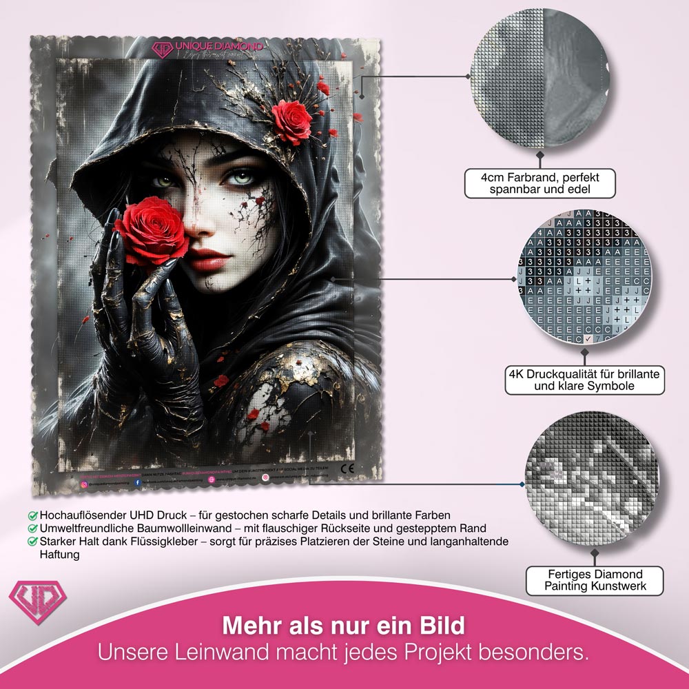 5D Diamond Painting – Rose of Shadows Unique-Diamond