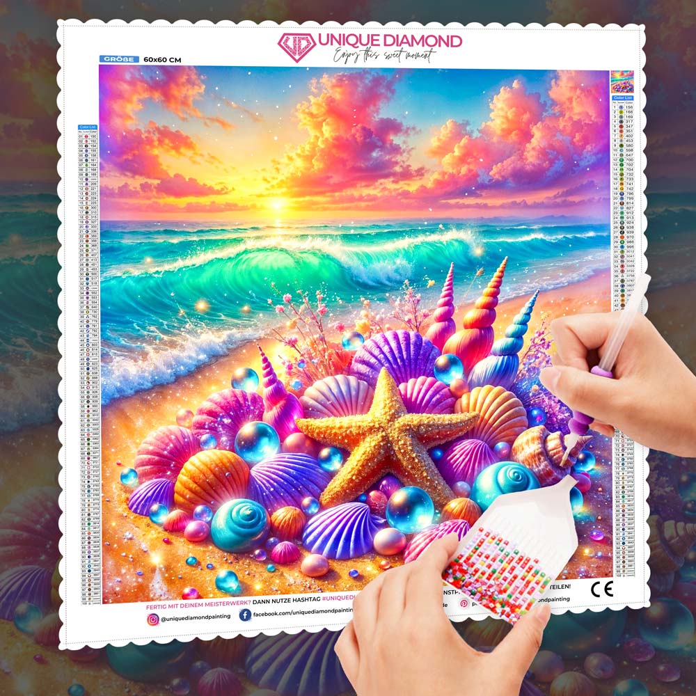 5D Diamond Painting – Schatz der Sonnenmuscheln, Unique-Diamond