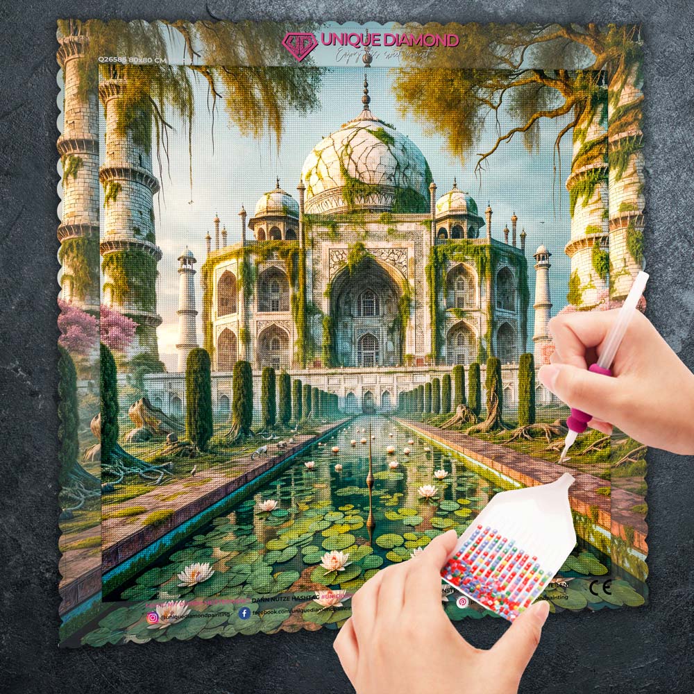 5D Diamond Painting – Tempel der Vergessenen Blüte, Unique-Diamond