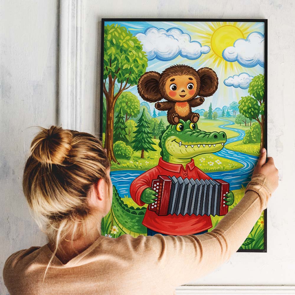 5D Diamond Painting – Tscheburaschka & Gena: Freunde fürs Leben Unique-Diamond