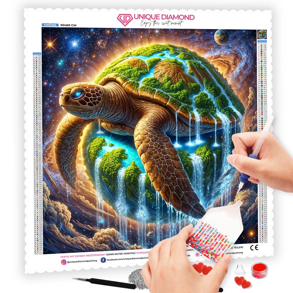 5D Diamond Painting – Wasserfallinsel der Träume, Unique-Diamond