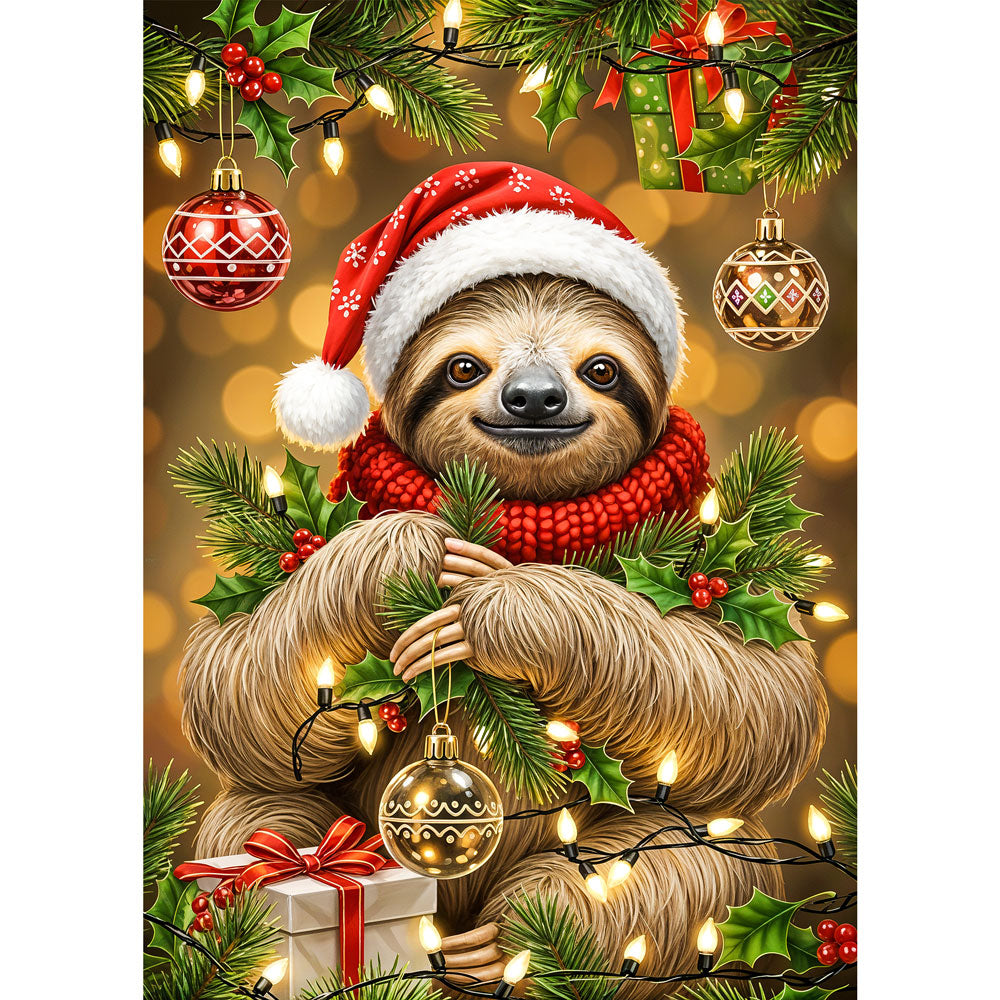 5D Diamond Painting – Weihnachts-Faultier der Freude