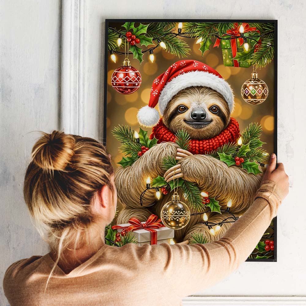 5D Diamond Painting – Weihnachts-Faultier der Freude