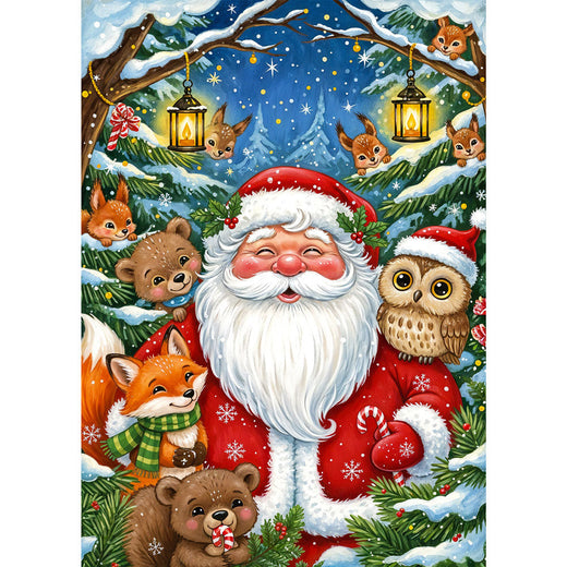 5D Diamond Painting – Weihnachtsfreude im Wald Unique-Diamond