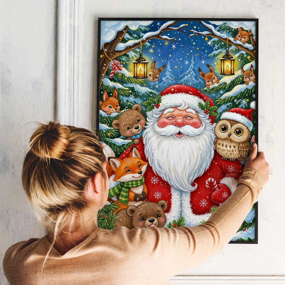 5D Diamond Painting – Weihnachtsfreude im Wald