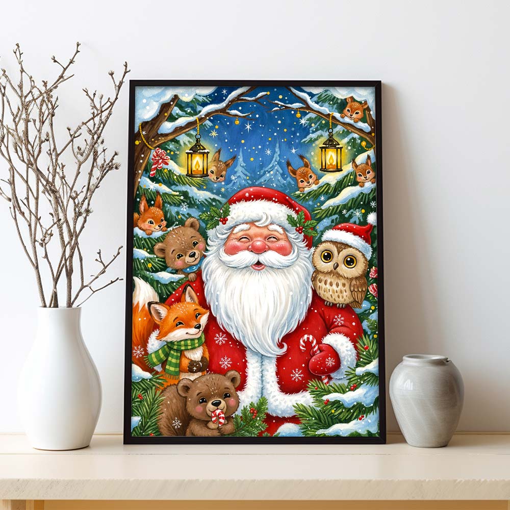 5D Diamond Painting – Weihnachtsfreude im Wald
