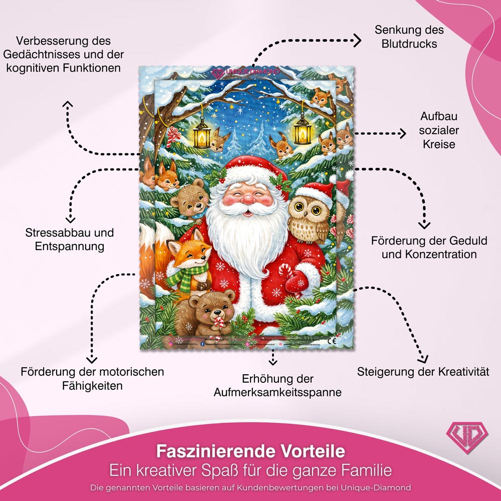 5D Diamond Painting – Weihnachtsfreude im Wald