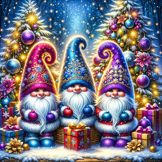 5D Diamond Painting – Weihnachtswichtel im Zauberwald, Unique-Diamond