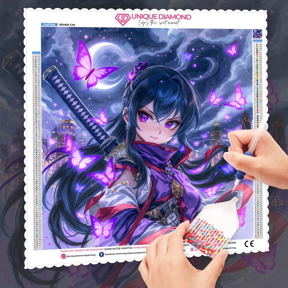 5D Diamond Painting – Yukari – Schmetterlinge der Dämmerung, Unique-Diamond