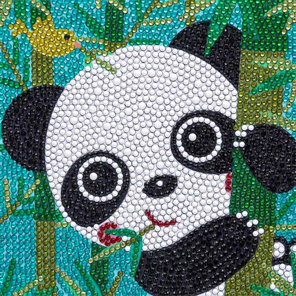 5D Kinder Diamond Painting Panda mit Bilderrahmen, Unique-Diamond
