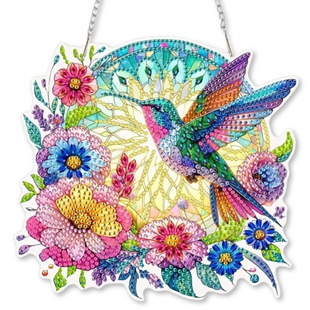 5D Diamond Painting Wandanhänger – Sonnenflug des Kolibris, Unique-Diamond