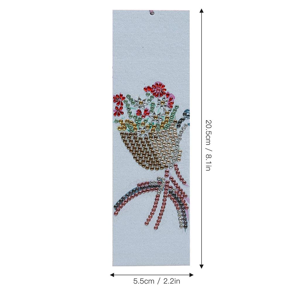 Diamond Painting Lesezeichen Fahrradkorb mit Blumen, Unique-Diamond