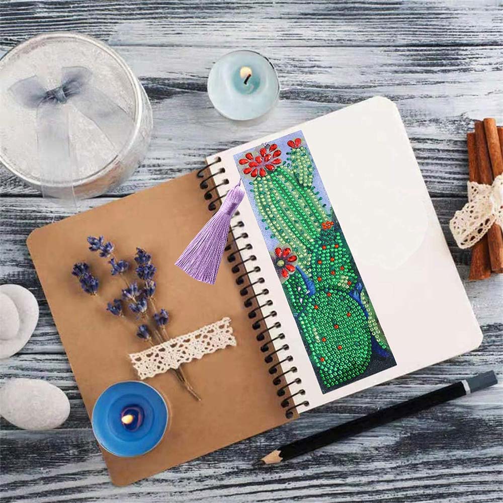 Diamond Painting Lesezeichen Kaktus, Unique-Diamond