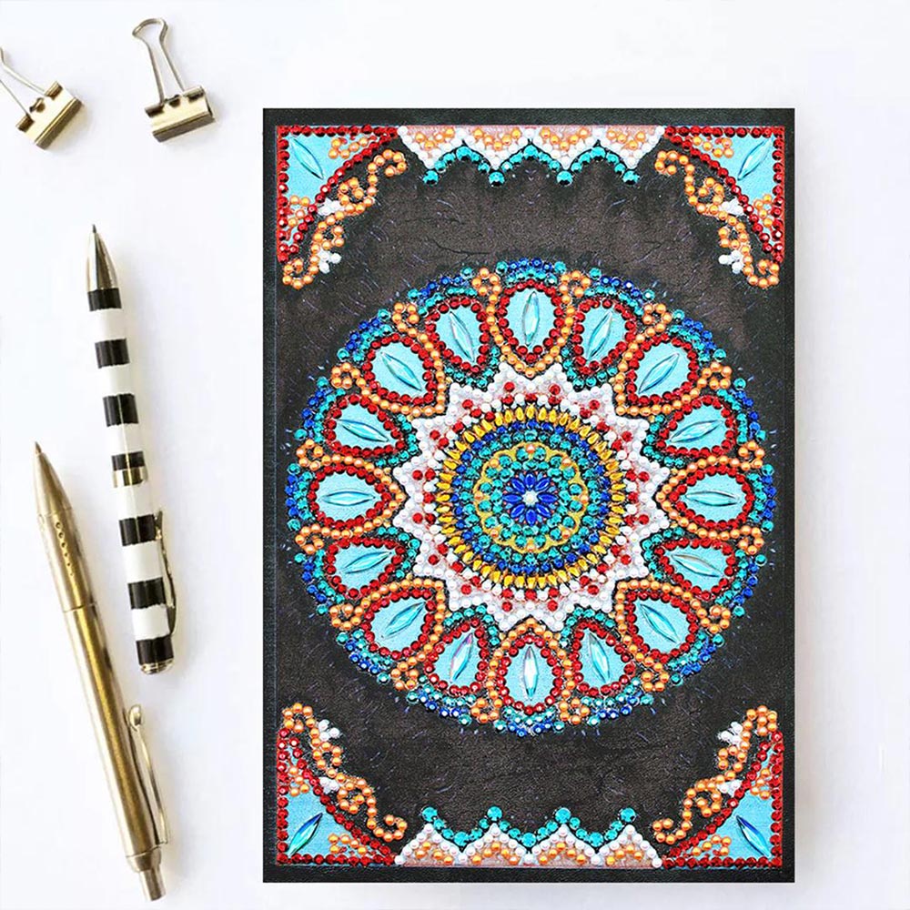 Diamond Painting Notizbuch Blaue Blume, Unique-Diamond