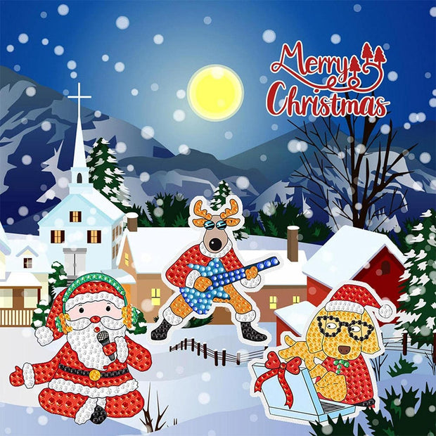 Diamond Painting Schlüsselanhänger Weihnachten 15 Stück, Unique-Diamond