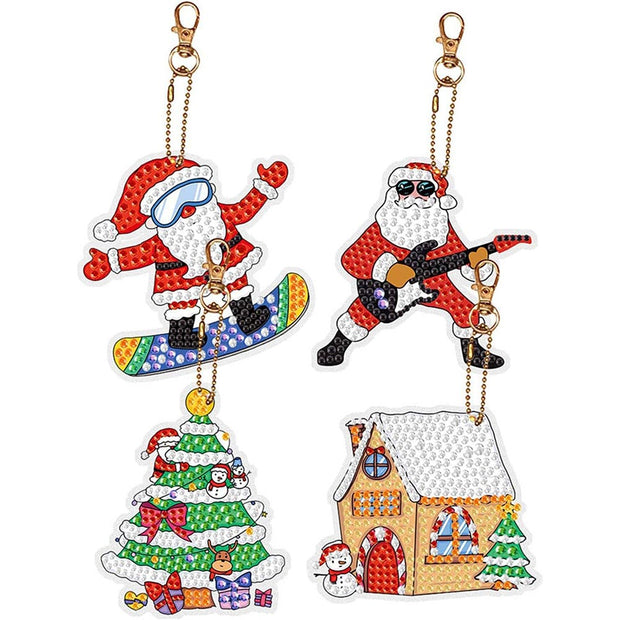 Diamond Painting Schlüsselanhänger Weihnachten 15 Stück, Unique-Diamond